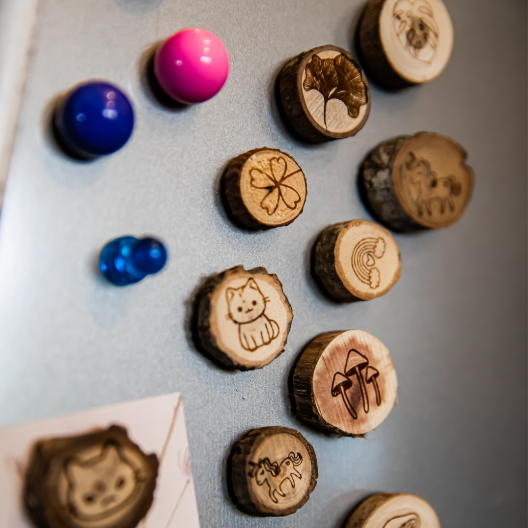Wooden Engraved Magnets