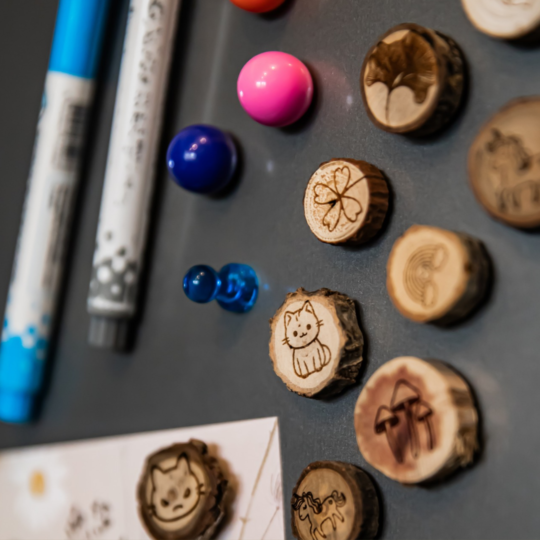 Wooden Engraved Magnets