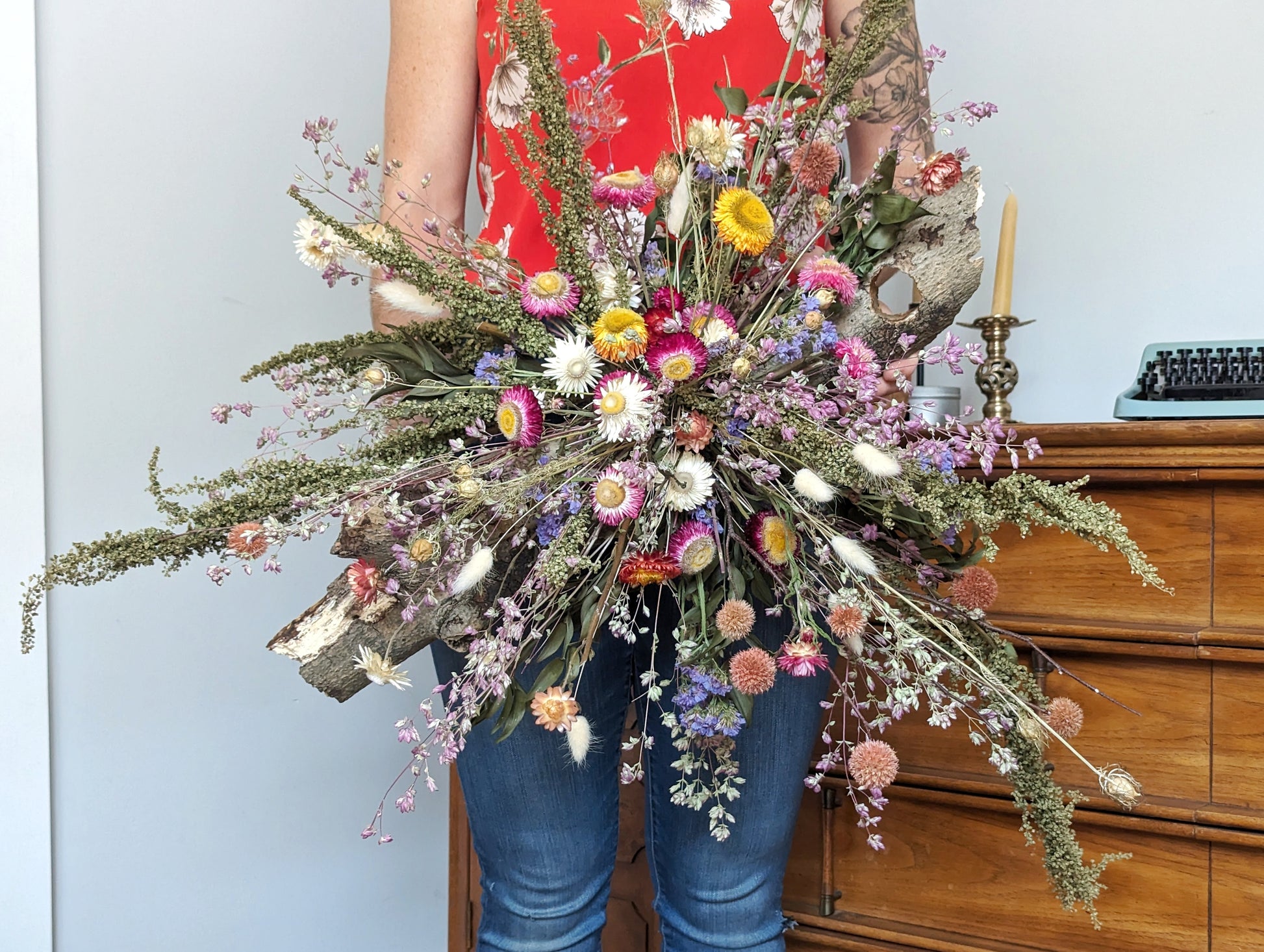 Dried and Preserved Floral Wall Sculpture